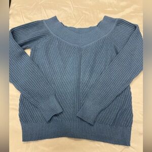 Abercrombie & Fitch Textured Knit Sweater in Slate Blue